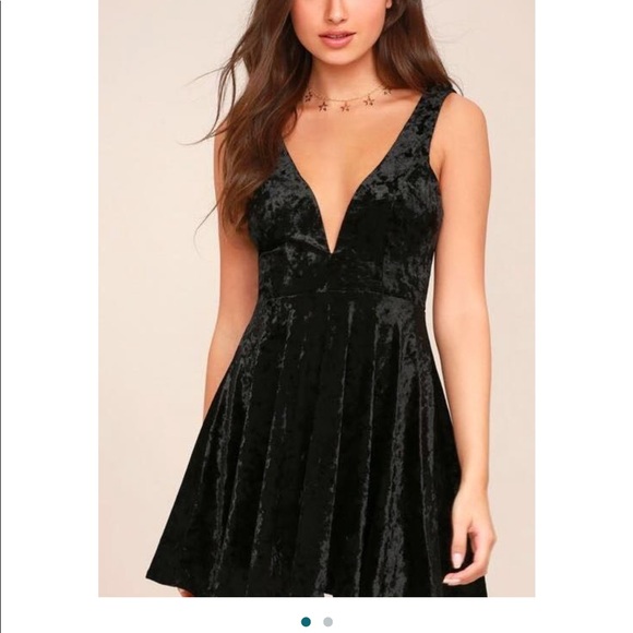 black velvet plunge dress